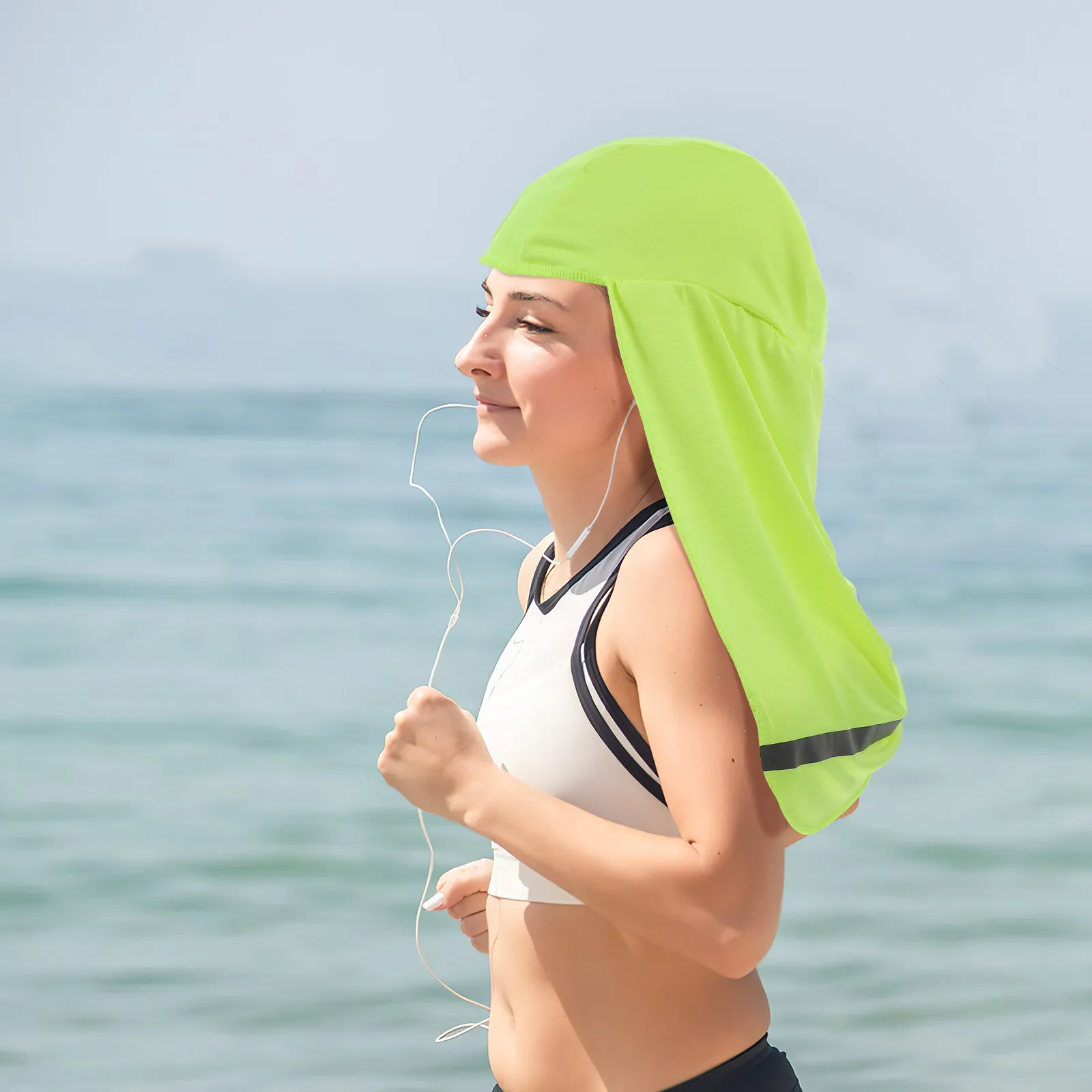 

4Pcs Sweat-Wicking Quick-Dry Headscarf Cap Long-Tail Hard Hat Liner Reflective Safety Outdoor Cycling Sport Sunshade Hard Hat