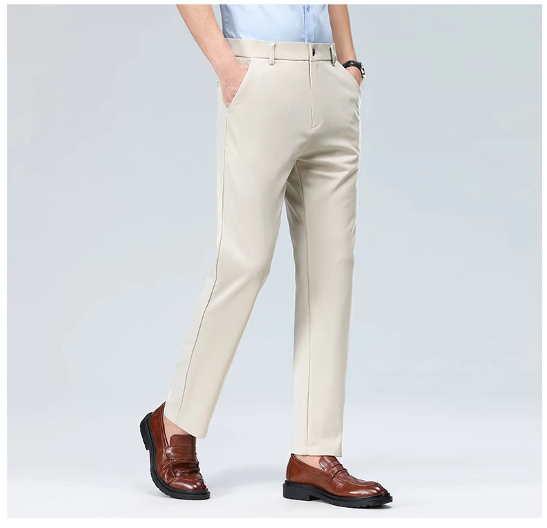 29-42 männer Sommer Dünne Mode Business Casual Anzug Hosen Lange Hosen männer Elastische Gerade Hülse Formale hosen Plus Größe – Detail 32