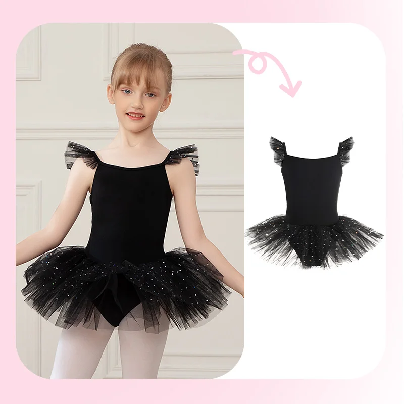 สาวบัลเล่ต์ Leotards บัลเล่ต์ Tutu ชุดเด็กเต้นรําเสื้อผ้ากระโปรงยิมนาสติก Dancewear Balleriana เสื้อผ้าแขนสั้น