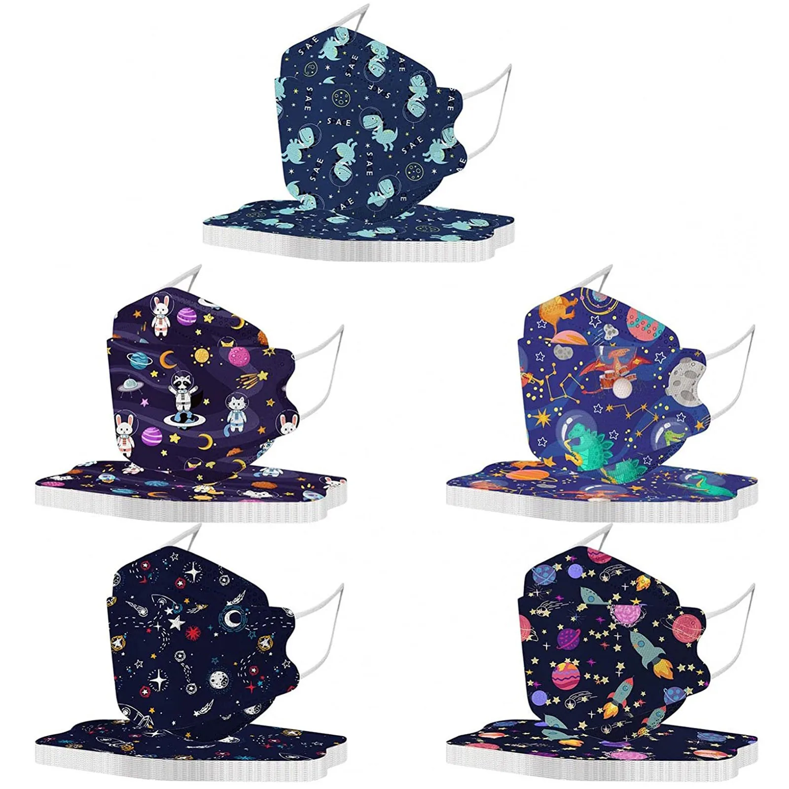 أقنعة الأطفال المطبوعة 50 قطعة أقنعة واقية يمكن التخلص منها شخصية الكرتون الإبداعية العملي المحمولة أقنعة متعددة الوظائف #4