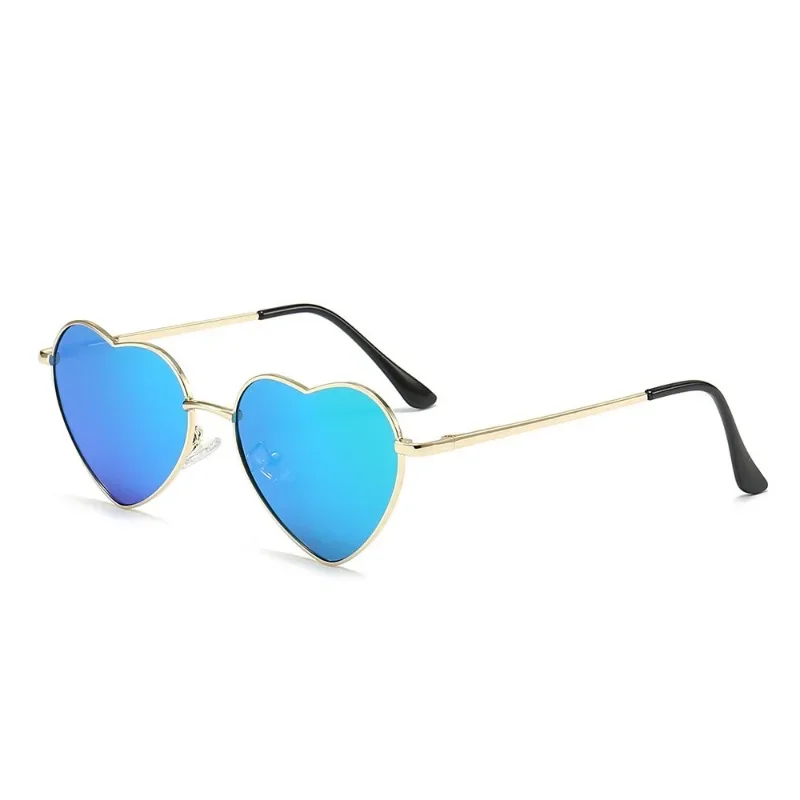 New Fashion Metal Sunglasses Women's Trendy Punk Style Peach Heart Sunglasses Ultra Light Multi Color Eyewear