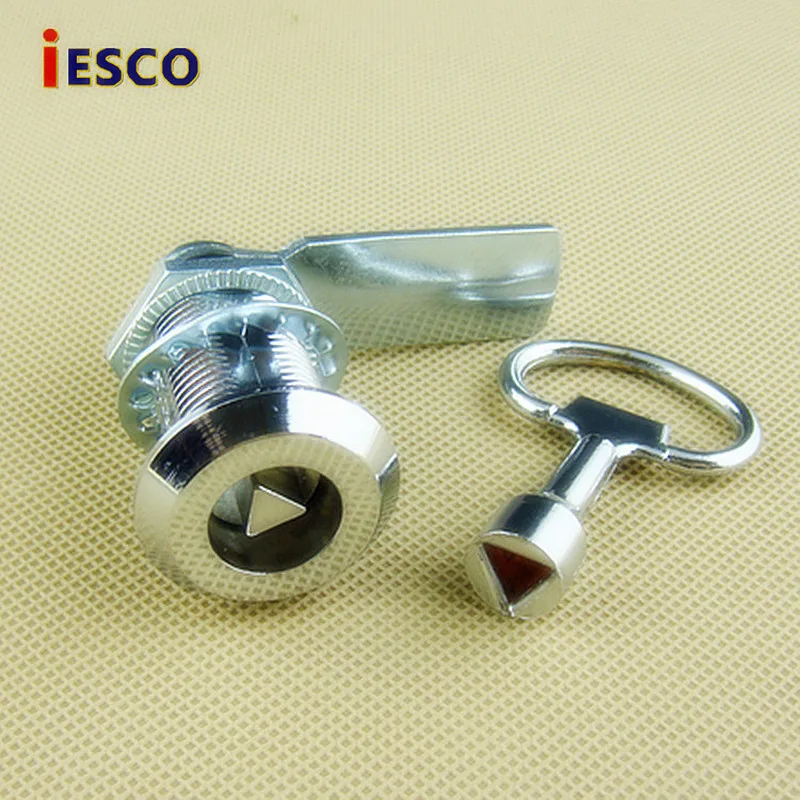 

iESCO electric box lock switch cabinet door lock triangle key turn tongue lock industrial door lock cylinder 26mm 10pcs