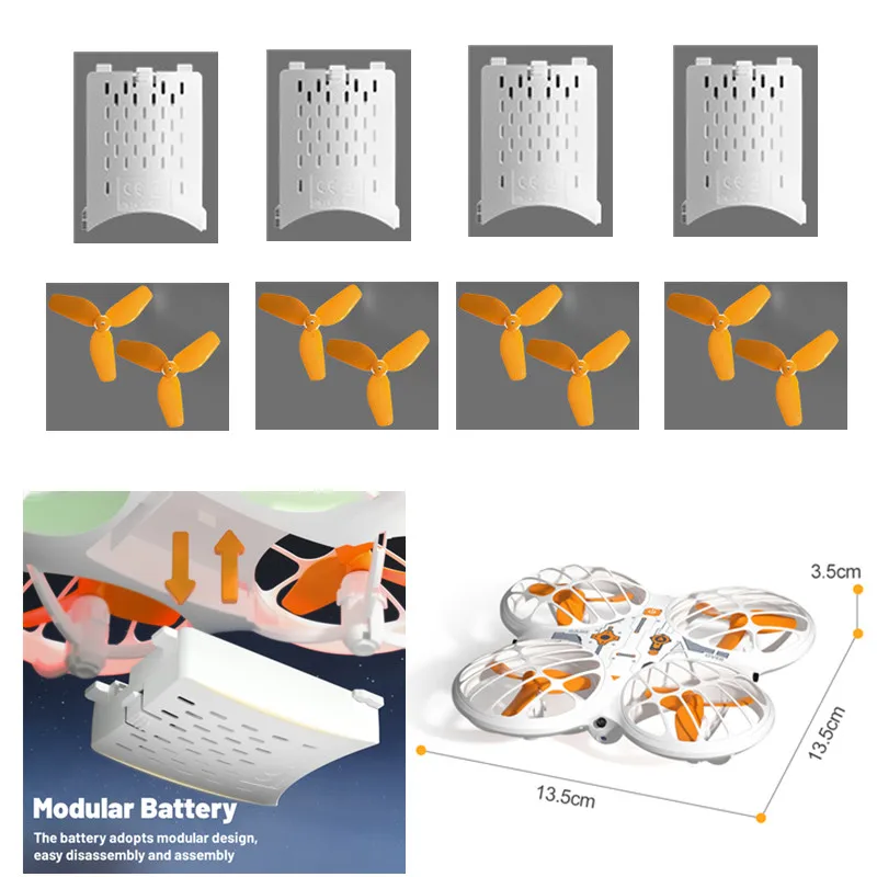 H122 Full Protection Remote Control RC Drone Quadcopter Spare Parts Accessories 3.7V 1800MAH Battery/Propeller/USB