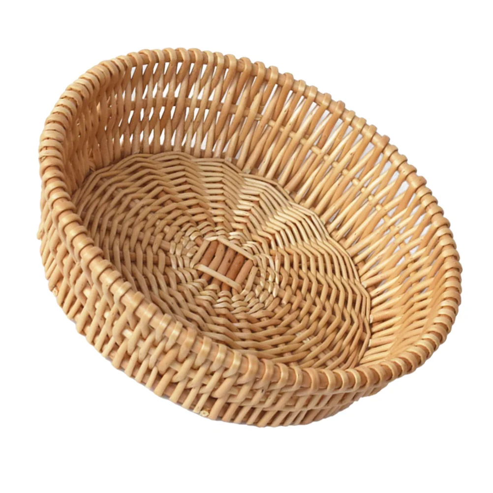 Wicker Bread Basket Home Decor Woven Baskets for Storage Pastoral Style Decorative Sundries Holder Rural