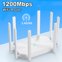 1200M Wireless Router WIFI Repeater External 8 Antenna 2.4G 5G Power Signal Booster Hotspot Smoother RJ45 WAN LAN Wireless Modem