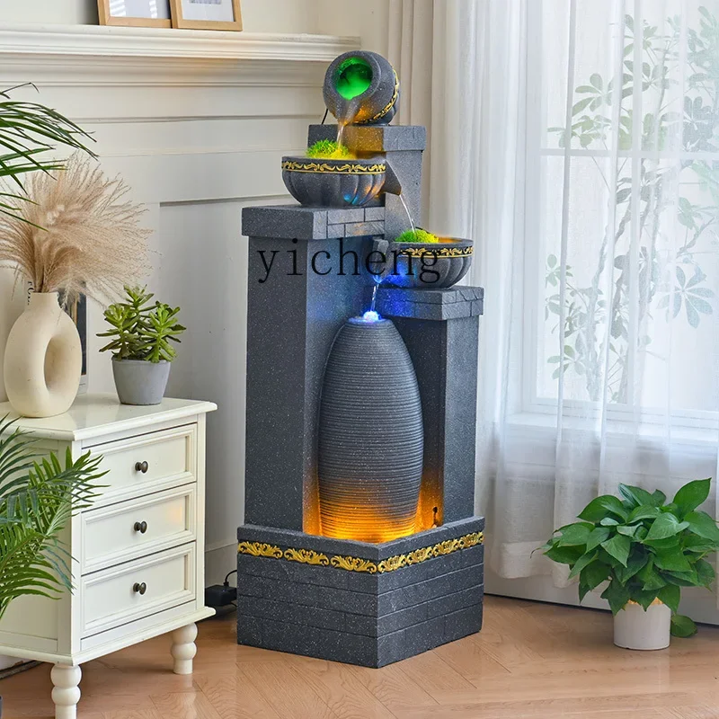 V6  flowing water fountain ornament simple home living room floor fish pond circulating water landscape