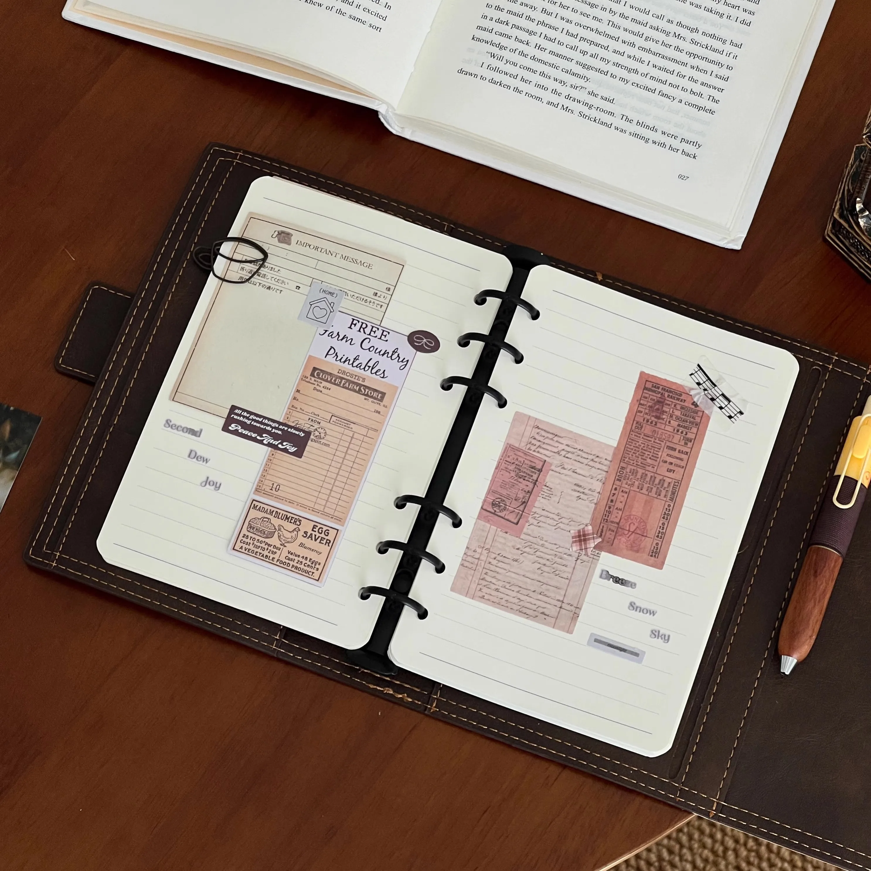 Notatnik retro w kolorze brązowym A6, składany na trzy części, z luźnymi kartkami, okładka ze skóry PU, notatnik podróżny, segregator. — zdjęcie produktu 5