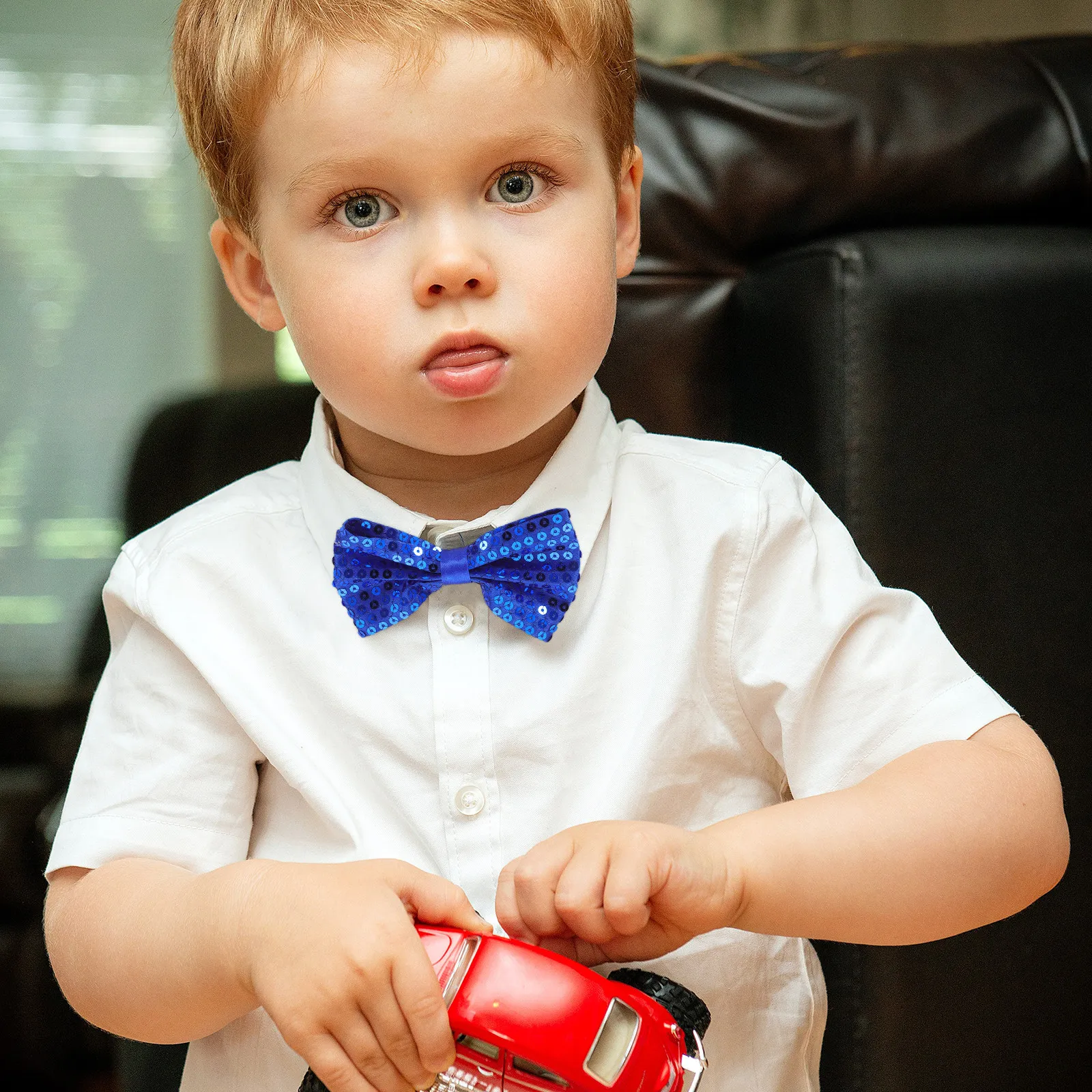 

5Pcs Adjustable Children Sequin Bow Ties Sparkly Bowknot for Performance Graduation Party Daily Wear Boys and Girls