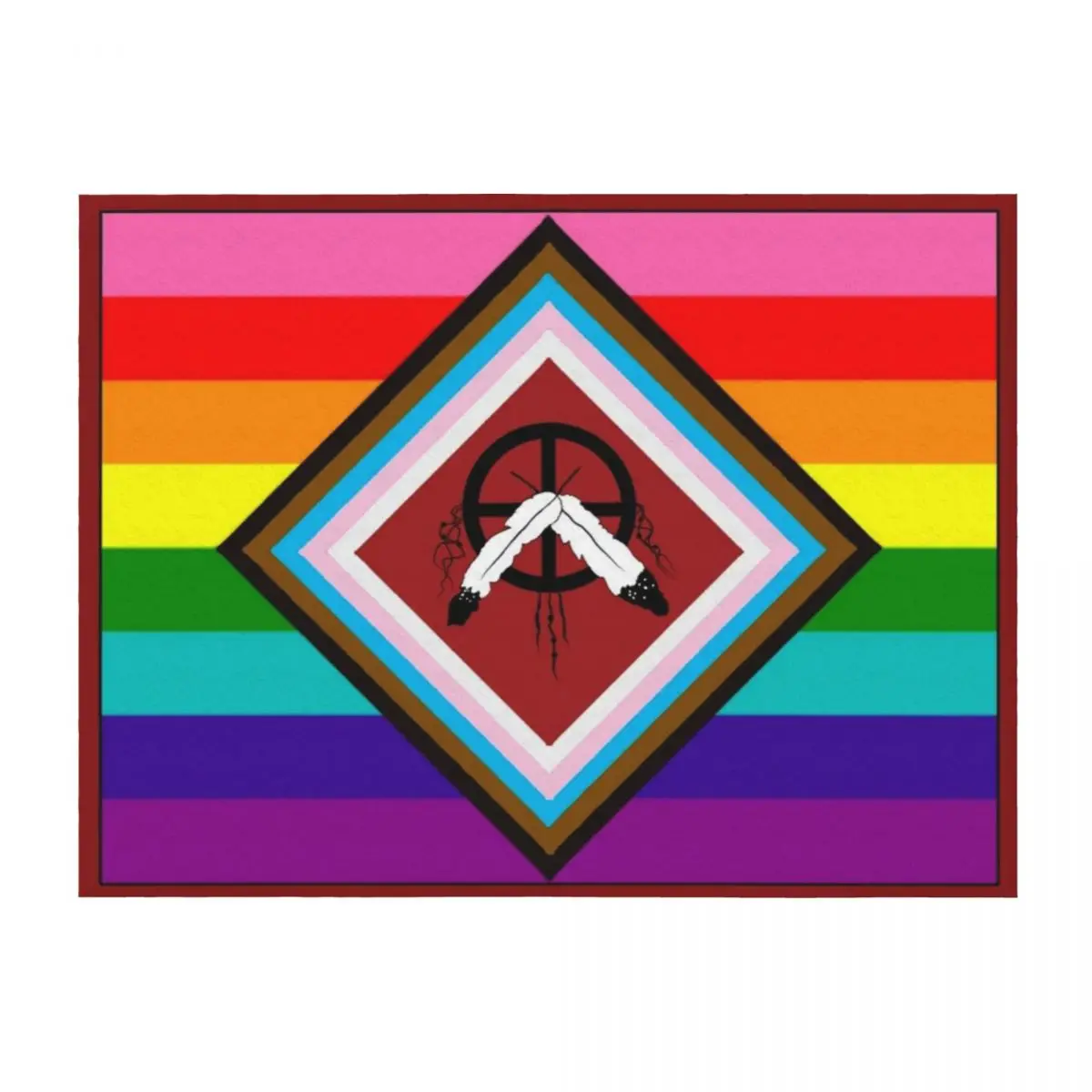 

Two Spirit LGBTQ2A+ Pride Flag Throw Blanket Hairy Quilt Heavy Decoratives Blankets