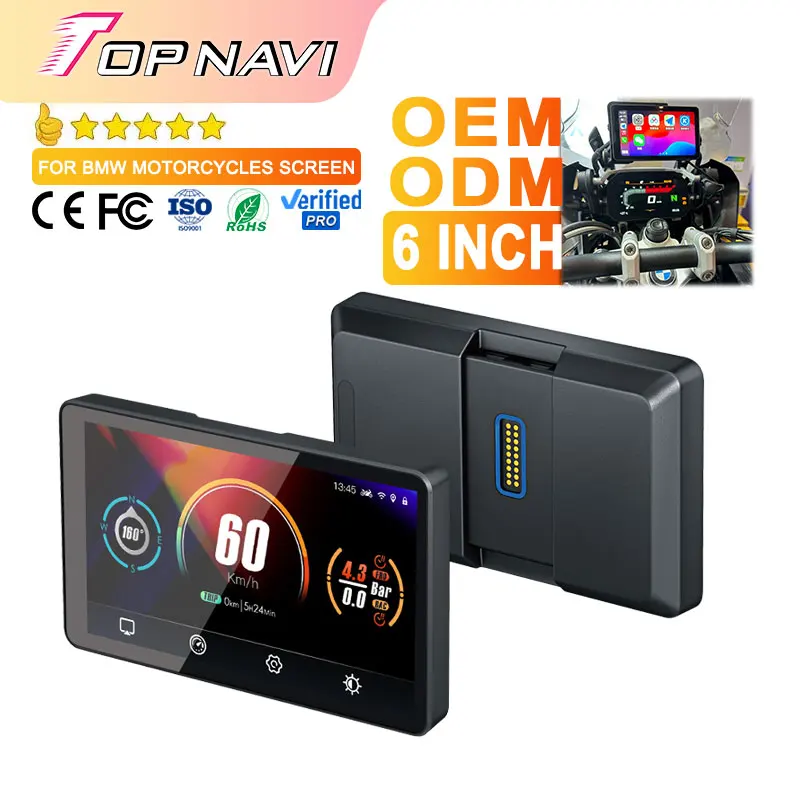 6-дюймовый IPS сенсорный экран, водонепроницаемый, с защитой от тряски, беспроводной Carplay, Android Auto, GPS-навигатор для мотоциклов, 6 дюймов, для BMW R1200GS