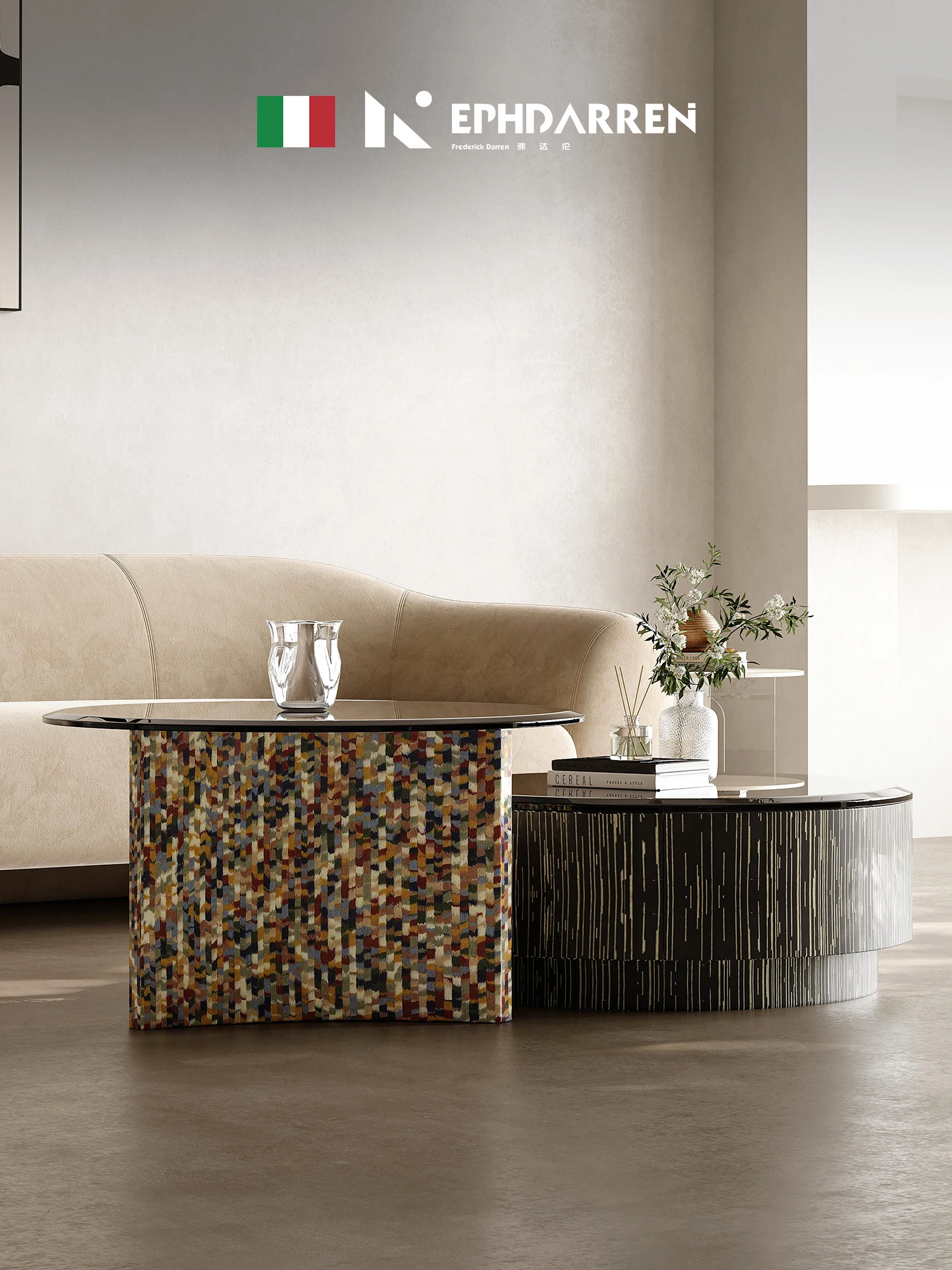 Table à Thé Ronde en Verre pour Petit Appartement, BLOART