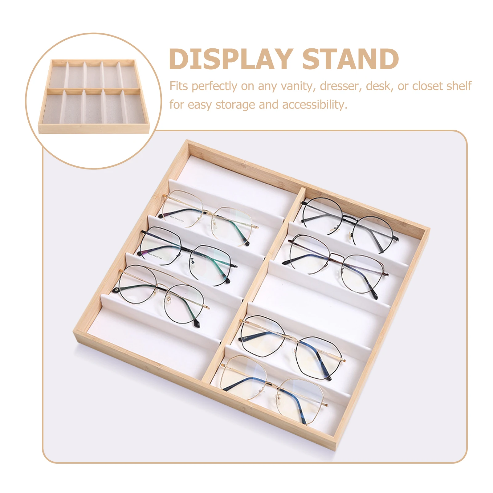 

Glasses Display Stand Sunglass Rack Holder for Home Sunglasses Pearl Fleece Racks