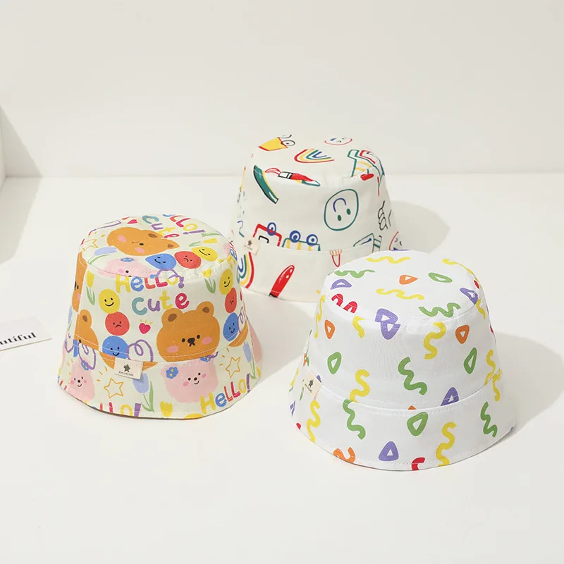 New Panama Summer Baby Sun Hat for Girls and Boys Beach Sun Cap Outdoor Children Bucket Hat Cartoon Autumn Kids Fisherman's Caps