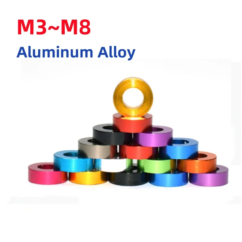 M3 M4 M5 M6 M8 Aluminum Alloy Flat Washers Anodized Aluminum Gasket For RC Car Parts Thicken Plain Gaskets Accessories