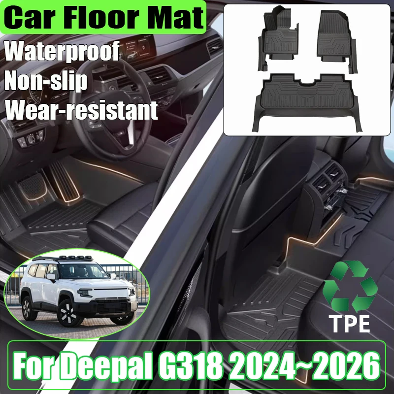 

Автомобильные аксессуары для Deepal G318 2024 2025 2026 5-местный авто материал TPE коврики для пола против царапин грязевой ковер с левым рулем полный ковер