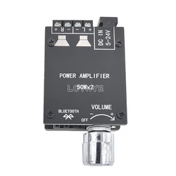 Bluetooth 5.0 Channel Digital Audio Power Amplifier Module 20W 30W 40W 50W*2 Knob Adjustment Volume Band Switch