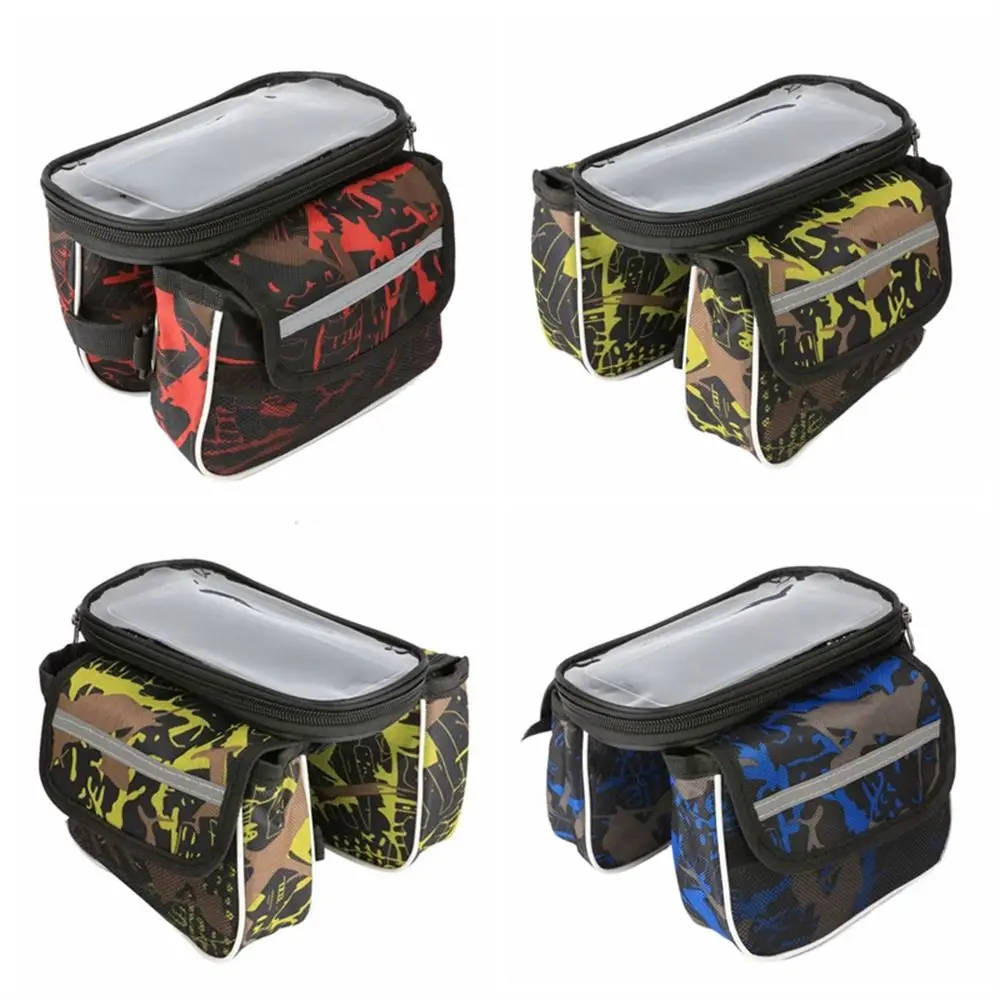 Waterproof Frame Bag Bicycle Mobile Phone Mountain Bike Front Tube Pouch Frame Holder Saddle Bag Cycling Storage Bag Touch