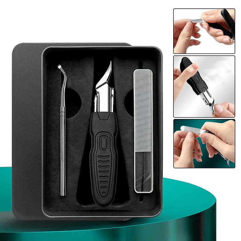 

3-In-1 Anti-splash Nail Clippers Multi-style Ingrown Toenail Cuticle Cutter Diagonal Pliers Household Nail Trimmer Manicure Tool