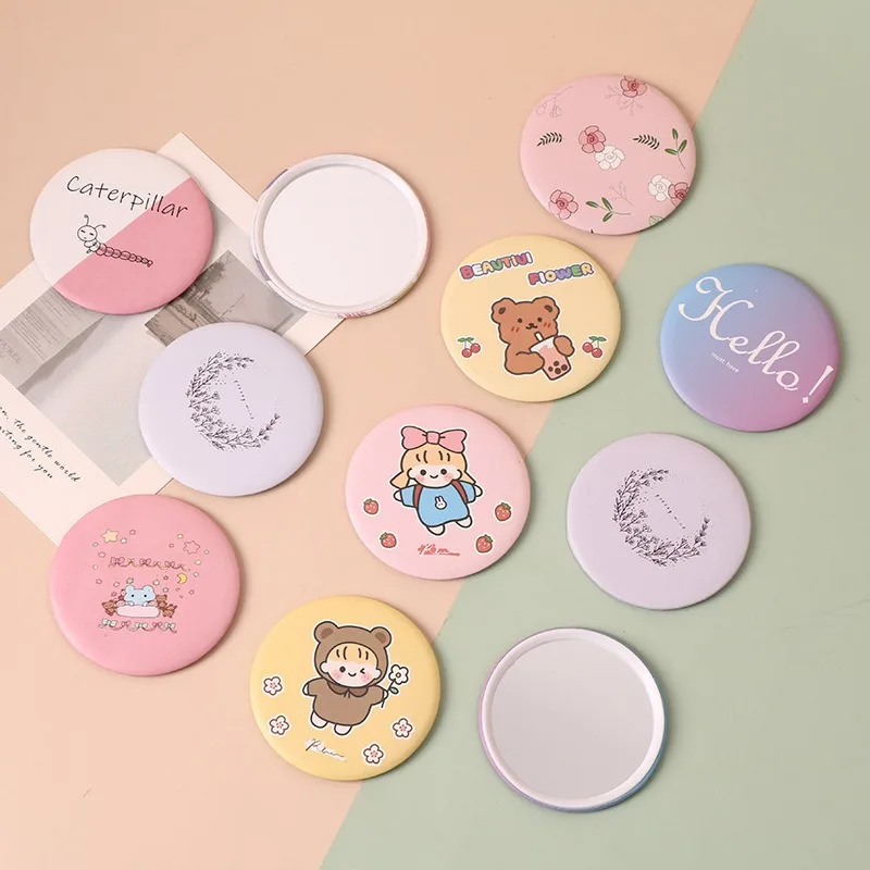 Mini Foldable Compact Mirror, Portable Travel Makeup Mirror for Women, Simple Desk Vanity Mirror