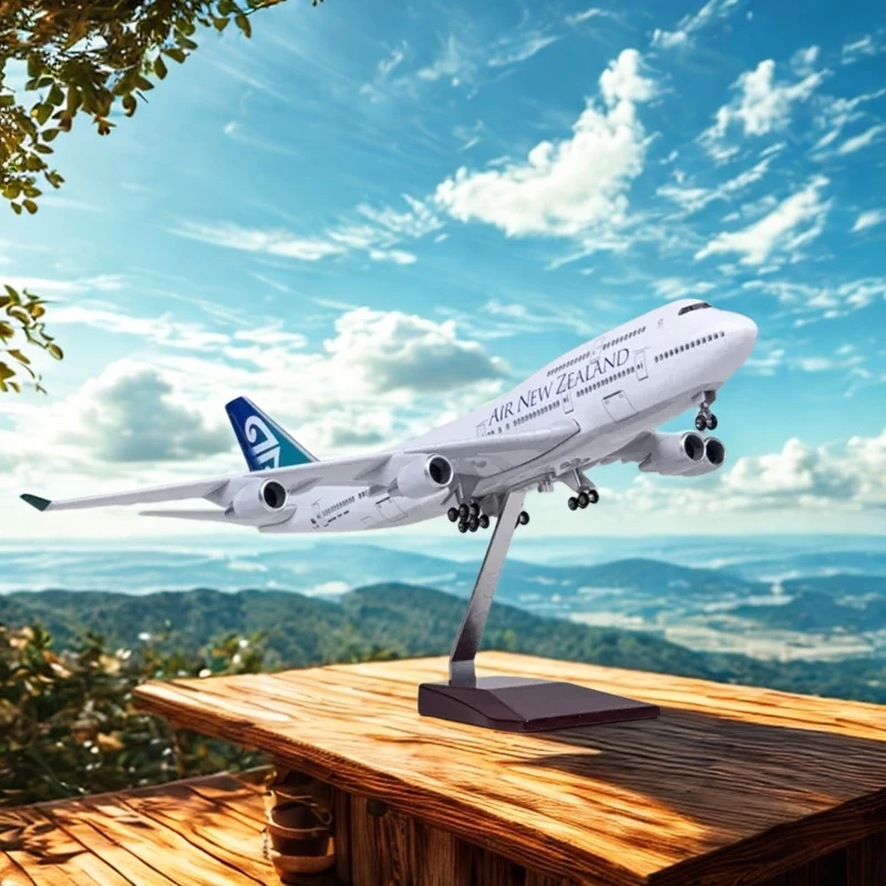 

47CM Scale B747 New Zealand Airways Airlines Home Decoration Light weight Die-cast Resin Aircraft Collected Gift By Aviation