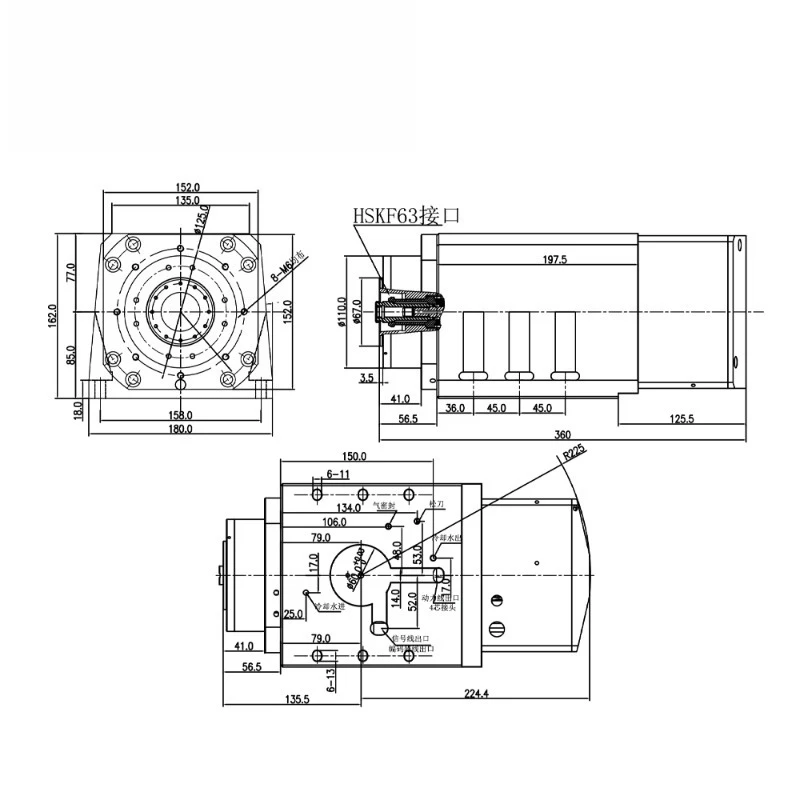 محرك المغزل المبرد بالماء 12kw 12000 دورة في الدقيقة أداة تغيير المغزل آلة التوجيه باستخدام الحاسب الآلي المغزل