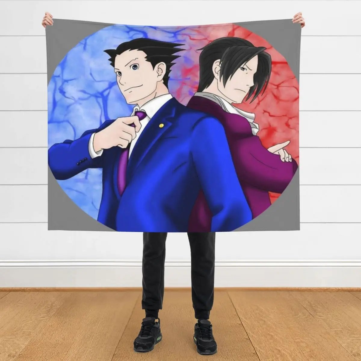 

Phoenix Wright and Miles Edgeworth Throw Blanket Sofa Quilt Beautifuls Shaggy Flannels Blankets