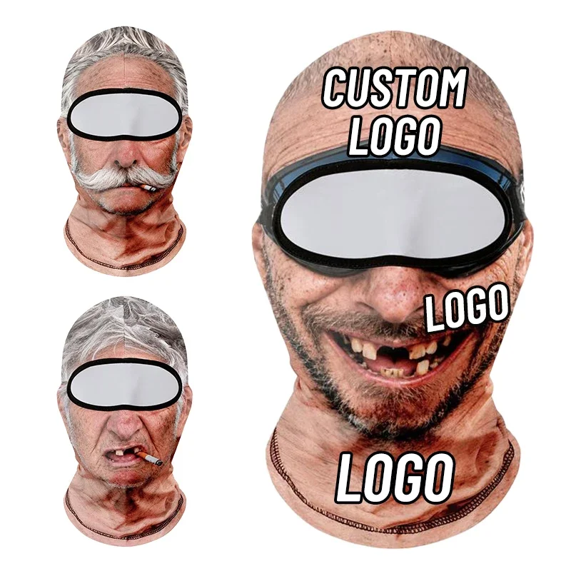 Funny Print Balaclava Thermal Face Mask Breathable Stretch Ski Mask for Winter Cyeling Skiing Snowboarding Outdoor Sports