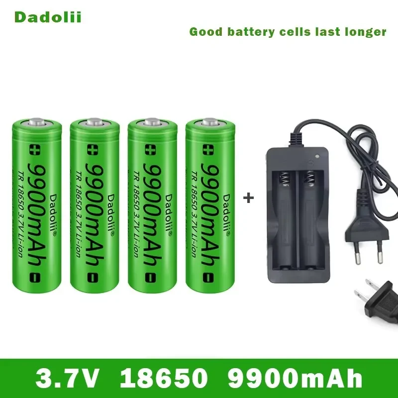 18650 Battery Rechargeable Battery 3.7V 18650 9800mAh Capacity Li-ion Rechargeable Battery For Flashlight Torch Battery+Charger