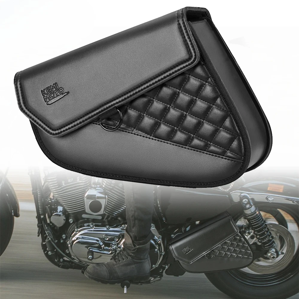 

Motorcycle Swingarm Bag Side Swing Arm Bags with Diamond Stitch Synthetic Leather for Sportster Iron 883 Street 750 Forty Eight