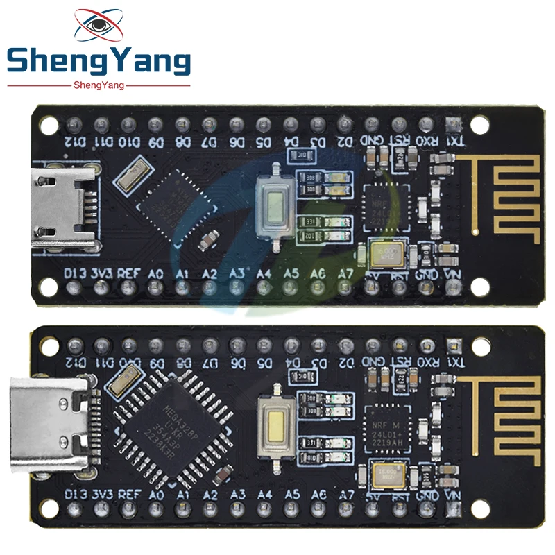 Imagem -05 - Tzt Rf-nano Placa Micro Usb sem Fio para Arduino Integrate V3.0 Atmega328p Qfn32 5v 16m Ch340 Nrf24l01 2.4g