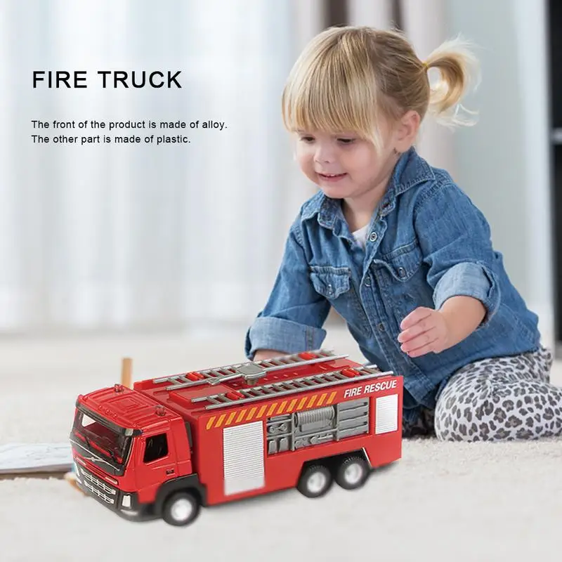 

Fire Truck Kids Toy Pullback Fire Engine Toy Trucks With Friction Power Portable Ladder Truck Fire Engine Vehicles Toys For Kids