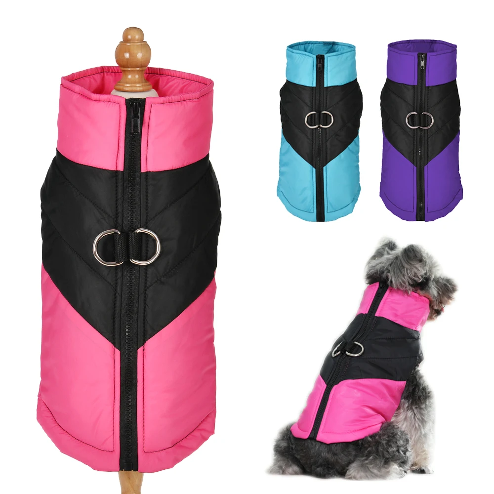 Winter-Welpenkleidung, Hundejacke mit D-Ring für kleine und mittelgroße Hunde, Katzen, gemütlich, warm, winddicht, Haustierweste, Mantel, Yorkie Schnauzer-Kostüm