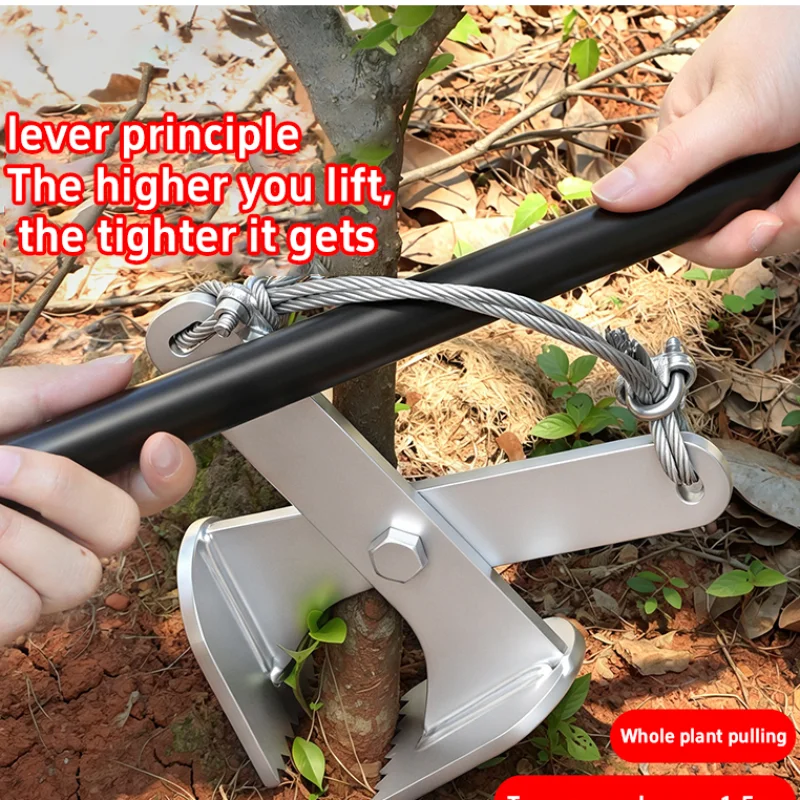 Root Puller Tree Stump Remover Heavy Duty Sapling Puller Ergonomic Weed Puller Garden Tool for Landscaping Forestry Yard Farm