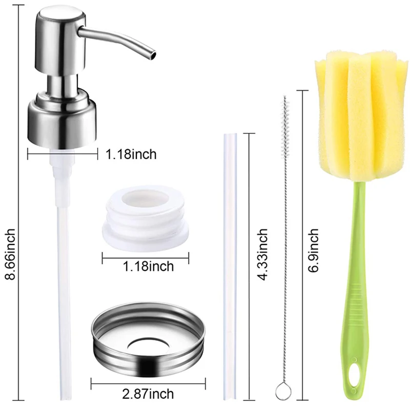 

Набор из 2 крышек для дозаторов мыла, нержавеющая сталь, насос для лосьона, крышки для дозаторов мыла, устойчивые к ржавчине, для ванной комнаты-AT35