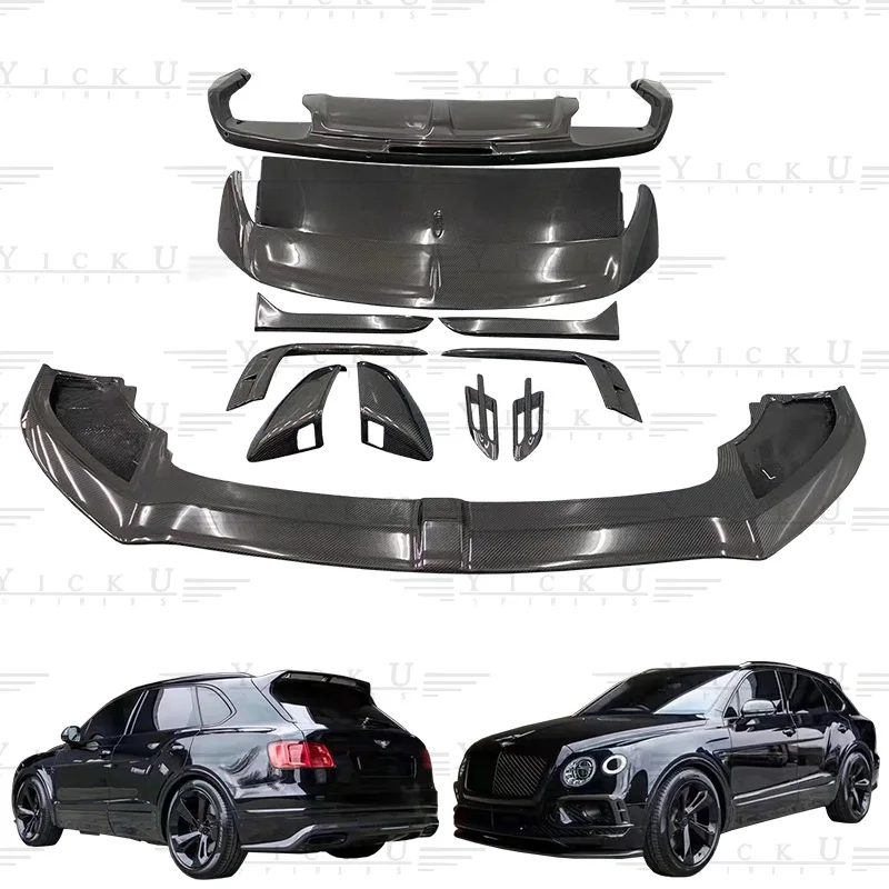 High quality W12 limited edition carbon fiber body kit front lip spoiler rear lip 16-21 suitable for Bentley Tianyue V8