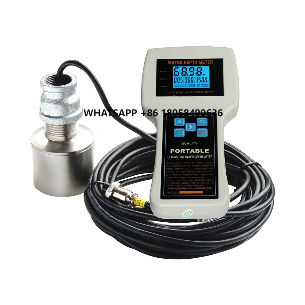 

Portable Depth Water Level Measure Handheld Ultrasonic Level Meter Transmitter Deep Well Water Level Sensor Gauge