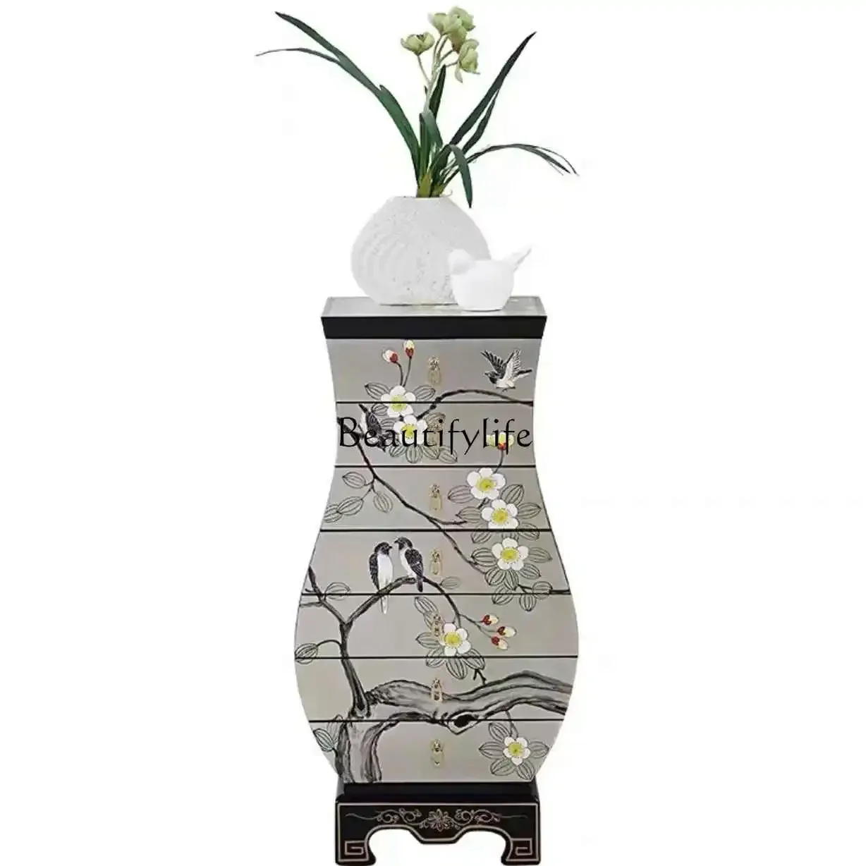 

FG17New Chinese-style painted chest cabinet simple storage residential furniture living room drawer storage cabinet