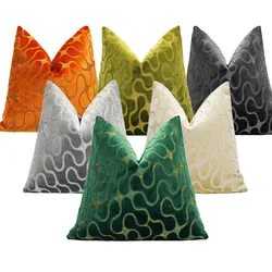 Luxury Thickening Velvet Cushion Cover High-end Jacquard Decorative Sofa Pillow Cover for Livingroom Decor Pillowcase Bedroom
