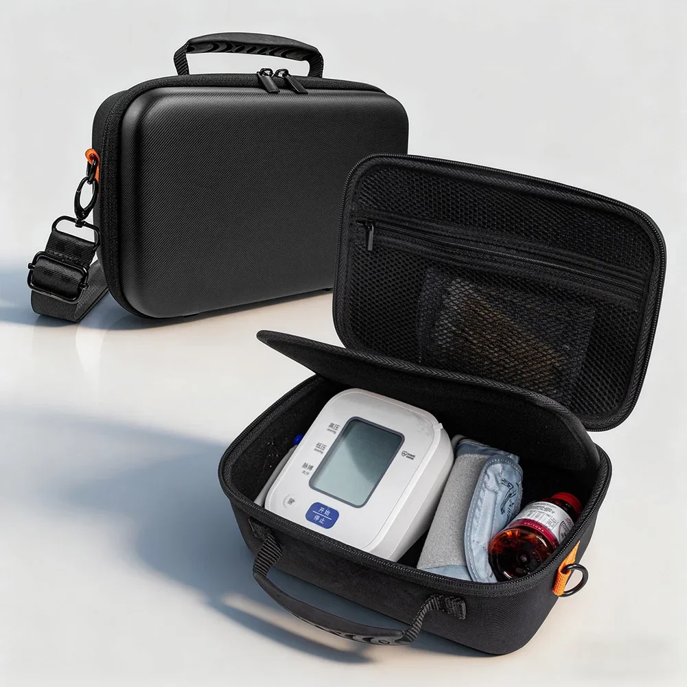 

1 Pcs Portable EVA Hard Shell Case For Blood Pressure Monitor Portability Full Protection Versatile Storage For-Emergency Kit