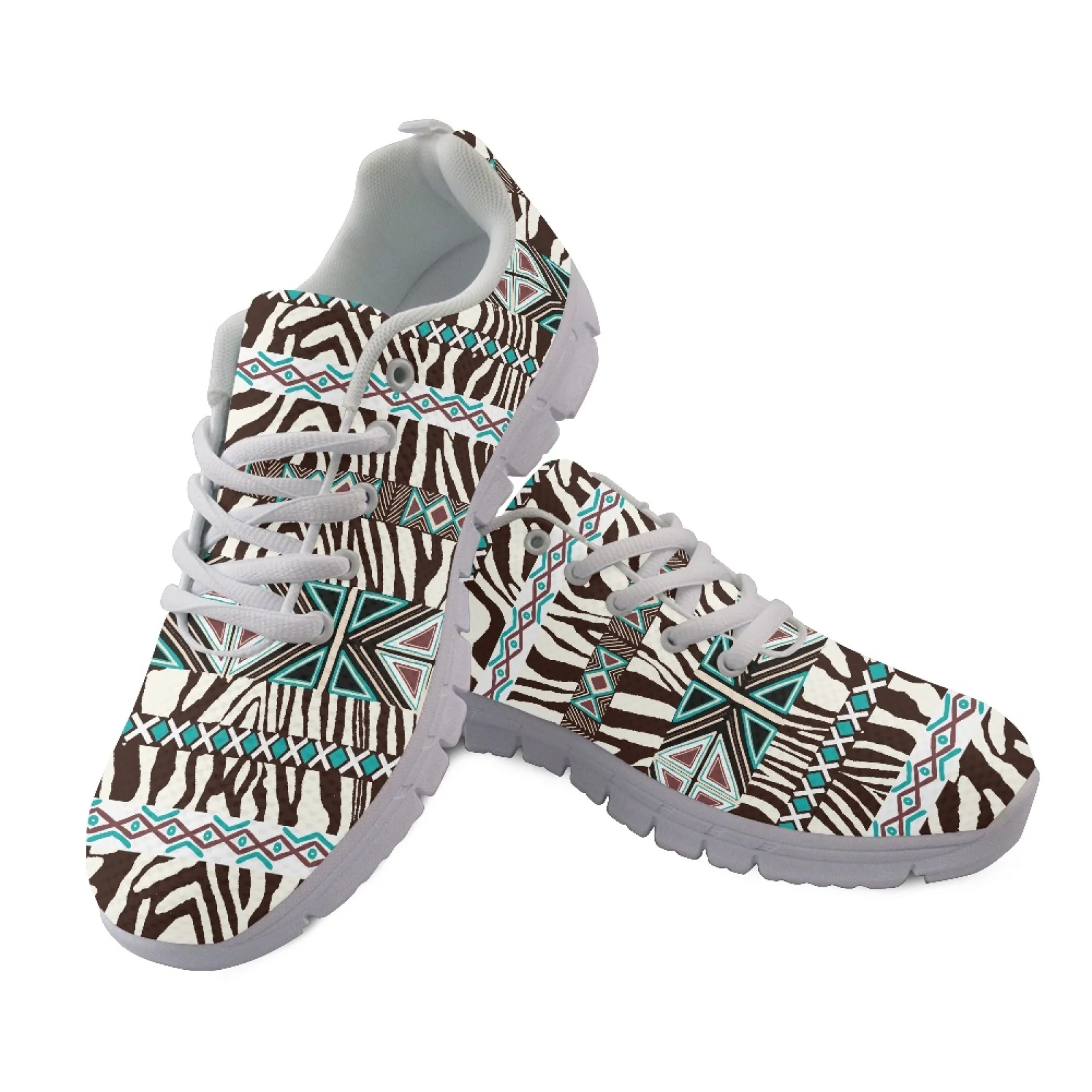 Coloranimal Leopard Print New Trend Breathable Athletic Shoes, Mesh and EVA Sole Running Walking Sneakers for Tennis Training