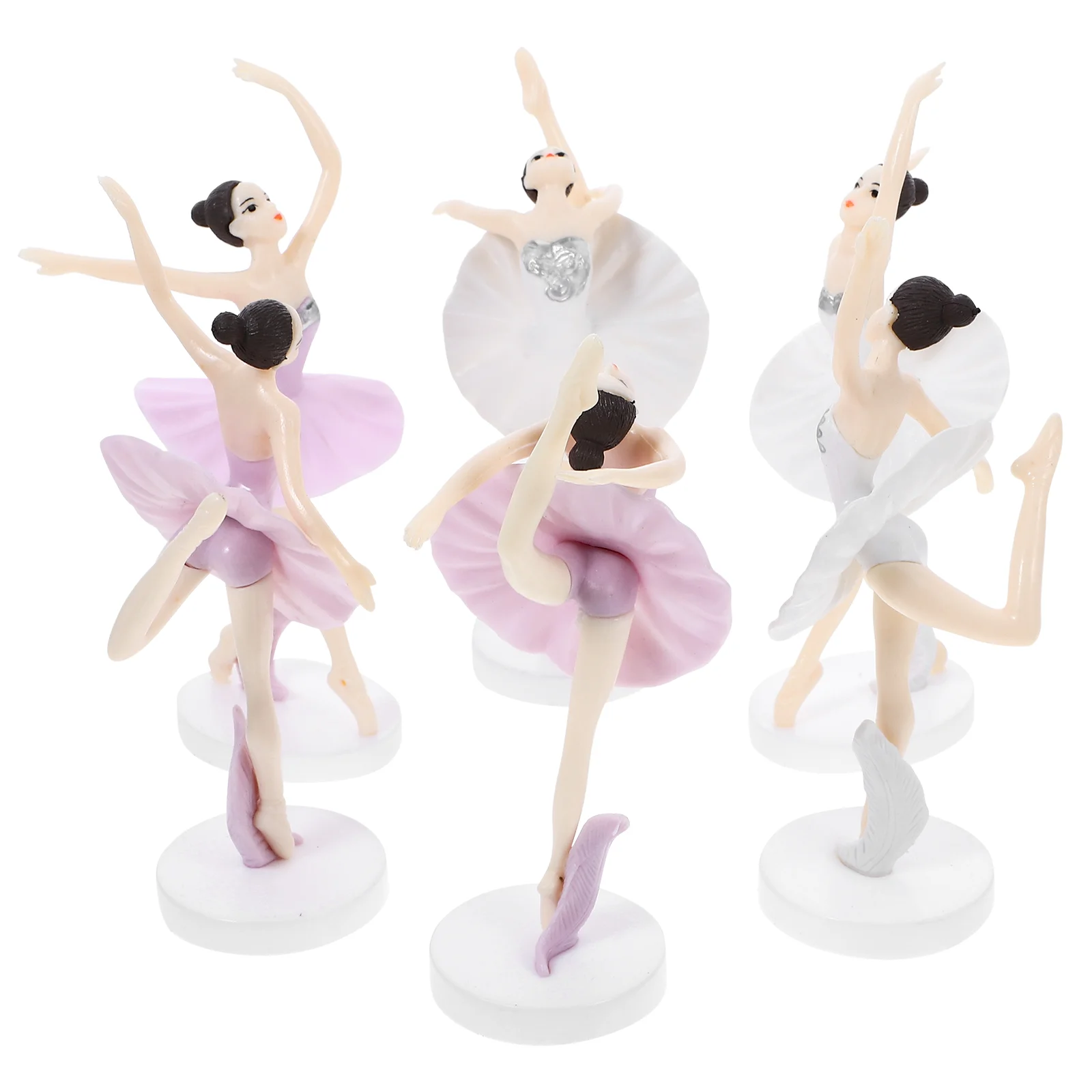 6 Pcs Dancing Ballet Girl Birthday Cake Decor Baking Decorations Plastic Adornment for