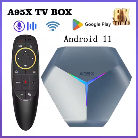 A95X F4 2024 Smart TV BOX Android 11 4K 8K HD Amlogic S905X4 128GB 2.4G/5G Dual Wifi BT Home Theater Set Top TV Box Lettore multimediale