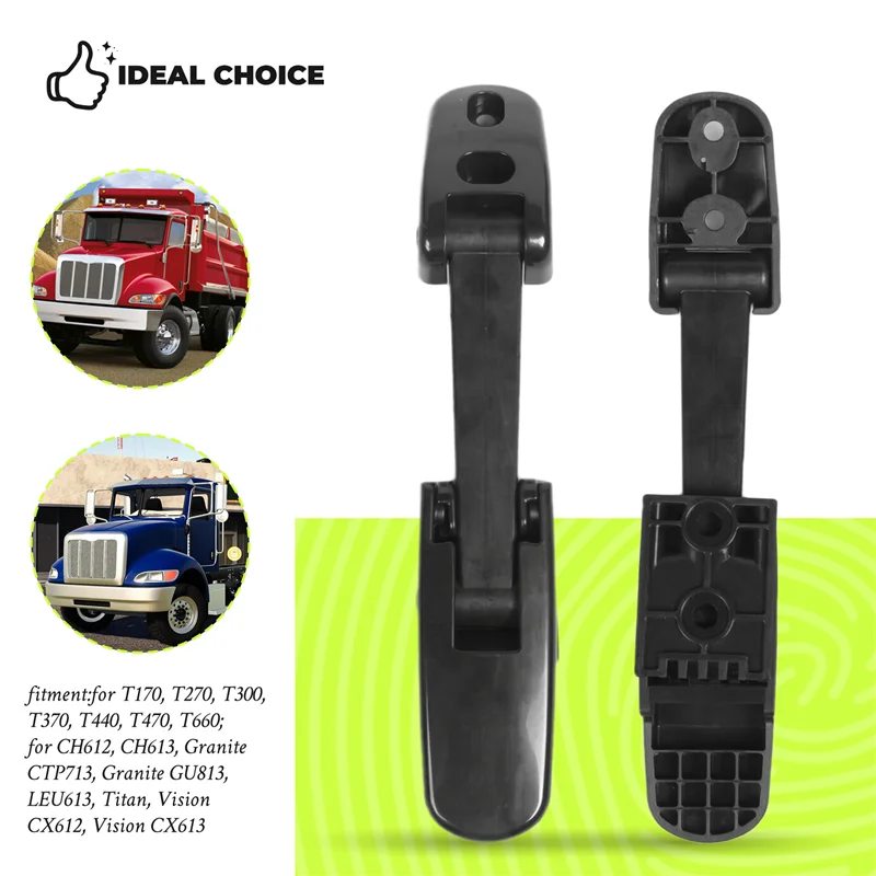 مجموعة مزلاج غطاء المحرك الأعلى مبيعًا (شديدة التحمل) 2 حزمة تناسب موديلات Peterbilt 325 335 337 340 348 384 386-Part 25169065 371529132