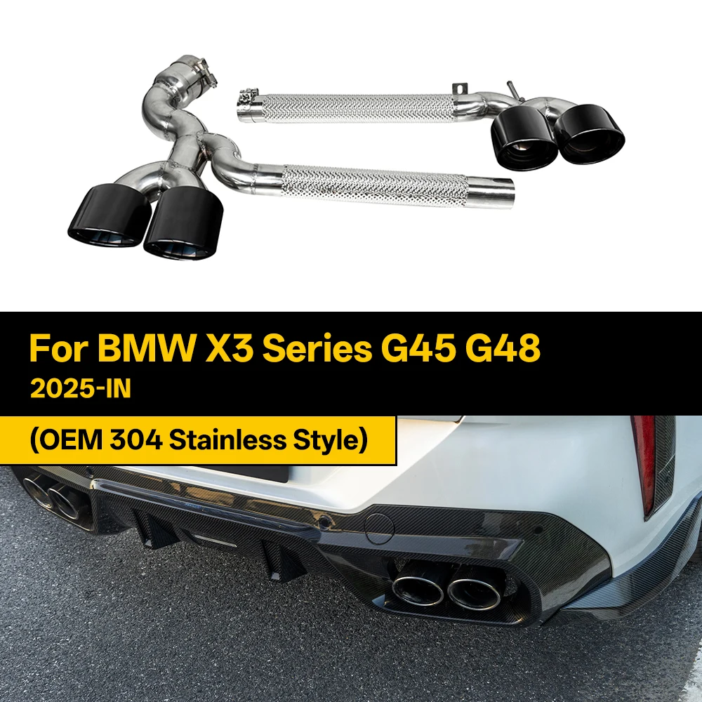 Stainless Steel Exhaust Car Exhaust Pipe for BMW X3 Series G45 G48 2025-IN OEM 304 Stainless Style 2Pcs/Set