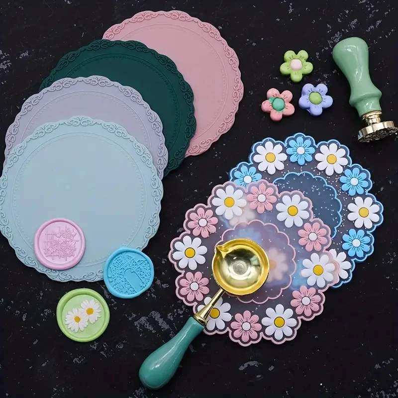 1Pc Silicon Sealing Wax Board Pad Wax Seal Stamps Mold Paint Backing For DIY Sealling Wax Stamp Pads Party Gifts Craft Tool