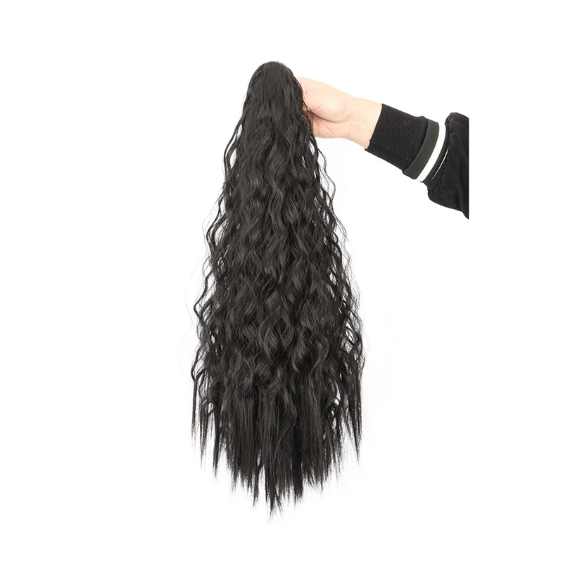 Extensions de Queue de Cheval Synthétiques pour Femme, Cheveux Longs Bouclés et Ondulés, Pièce de Griffe, 22 Pouces