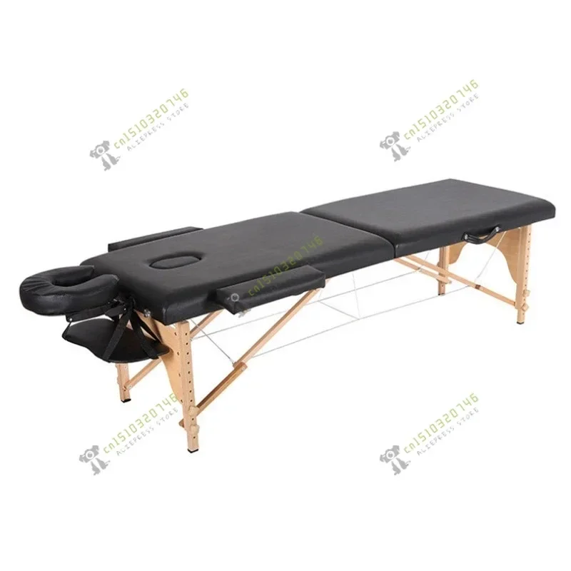 New foldable solid beech spa massage bed Massage beauty tattoo bed simple portable tattoo bed