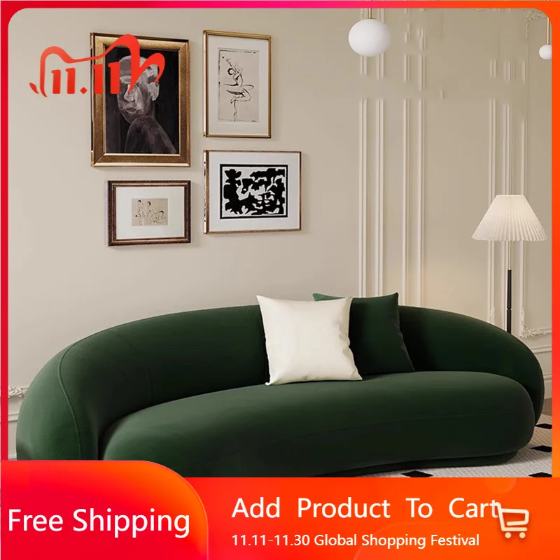 

Curved Individual Living Room Sofas Lazy Velvet Lounge Multifunctional Outdoor Sofa Hallway Garden Divano Library Furniture