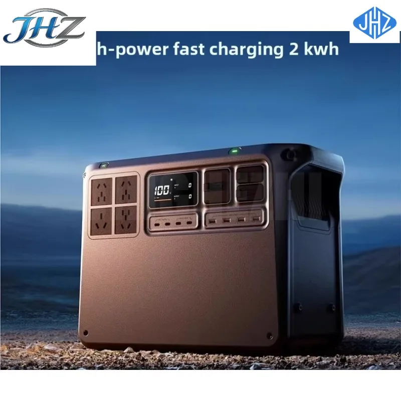 

JHZ-2026NEW Power 2000 Уличный источник питания 2 кВт·ч, портативный аккумулятор 220В большой емкости для прямых трансляций и торговли