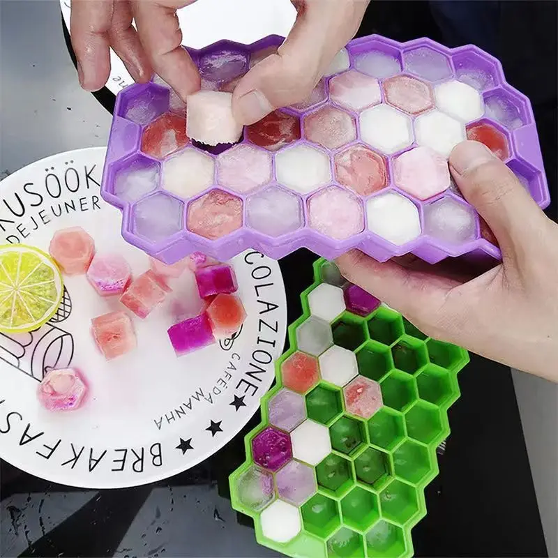

Large-capacity Ice Cube Mold Reusable Silicone Ices Cube Mold BPA Free Ice Cream Maker with Lids DIY Popsicle Mold Ice Cube Tray